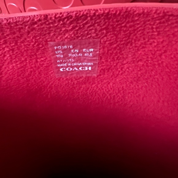 Coach Coral/Pink tall rain boots - Picture 3 of 3